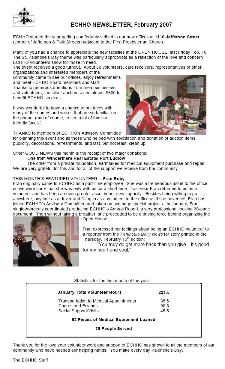 Newsletter - February 2007